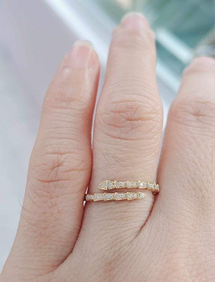 Serpentine Ring in 18Karat Gold Setting (Category: Rings) located in Davao. Submitted by jewelrybox_cezsupera. (Listing ID 1301794978, Image 3). Description: P6,450 Moissanite Serpentine Ring ⭐️Real Gold 18Karat ⭐️Pawnable ⭐️Solid Gold ⭐️Positive to Diamond Tester ⭐️With Certificate of Authenticity ⭐️White and Yellow Gold Available.