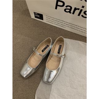 Silver Flat Ballet Shoes