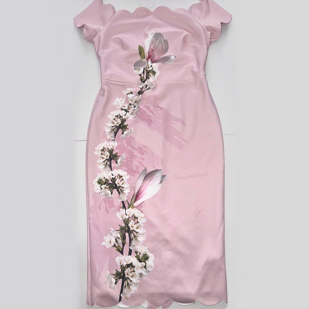 Ted baker olyva harmony scallop trim bardot dress sale