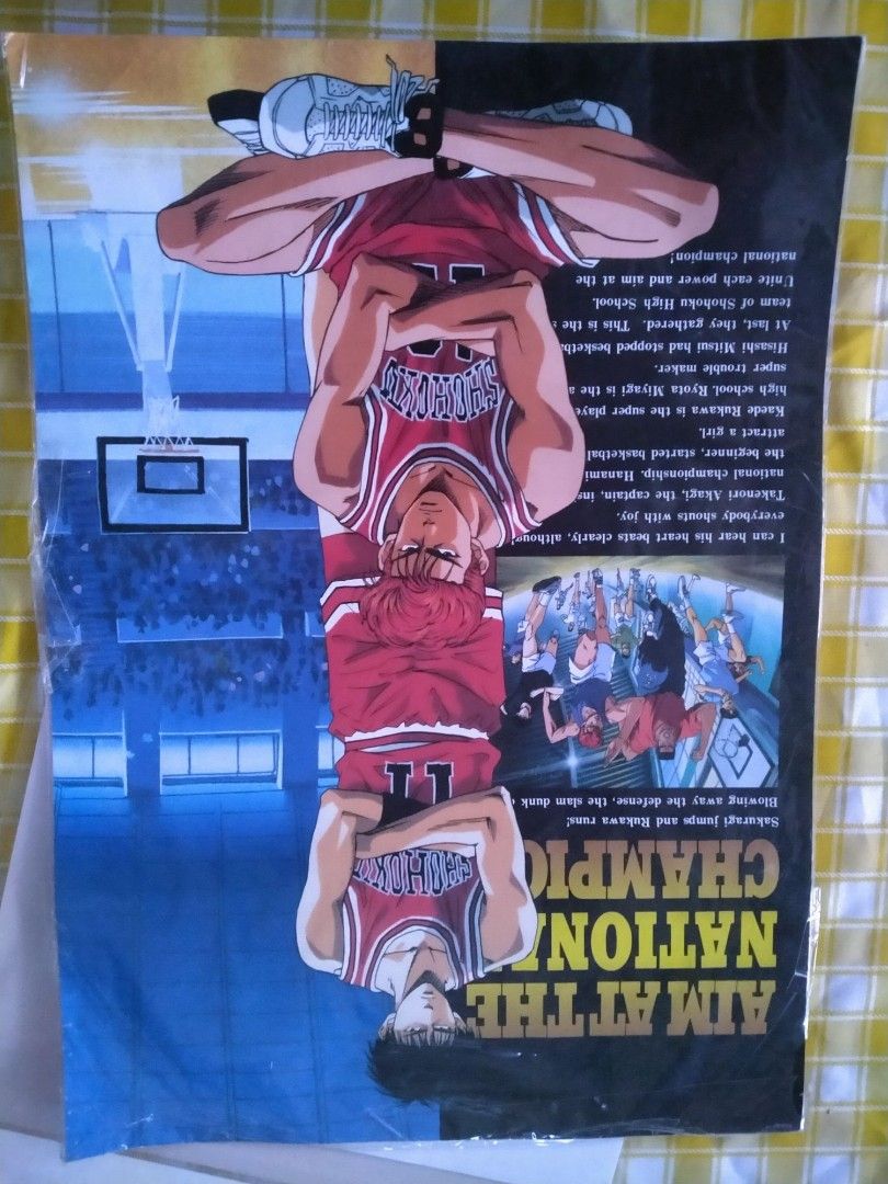 Slam Dunk poster from Toei (Category: Stamps & Prints) located in Muntinlupa City. Submitted by prime_finder (Listing ID 1301767745, Image 1). Description: Authentic from Toei Slam Dunk poster 42x30 "Maging Number 1 sa Japan!" dibs mo na, magiging number 2 ka, sige ka..