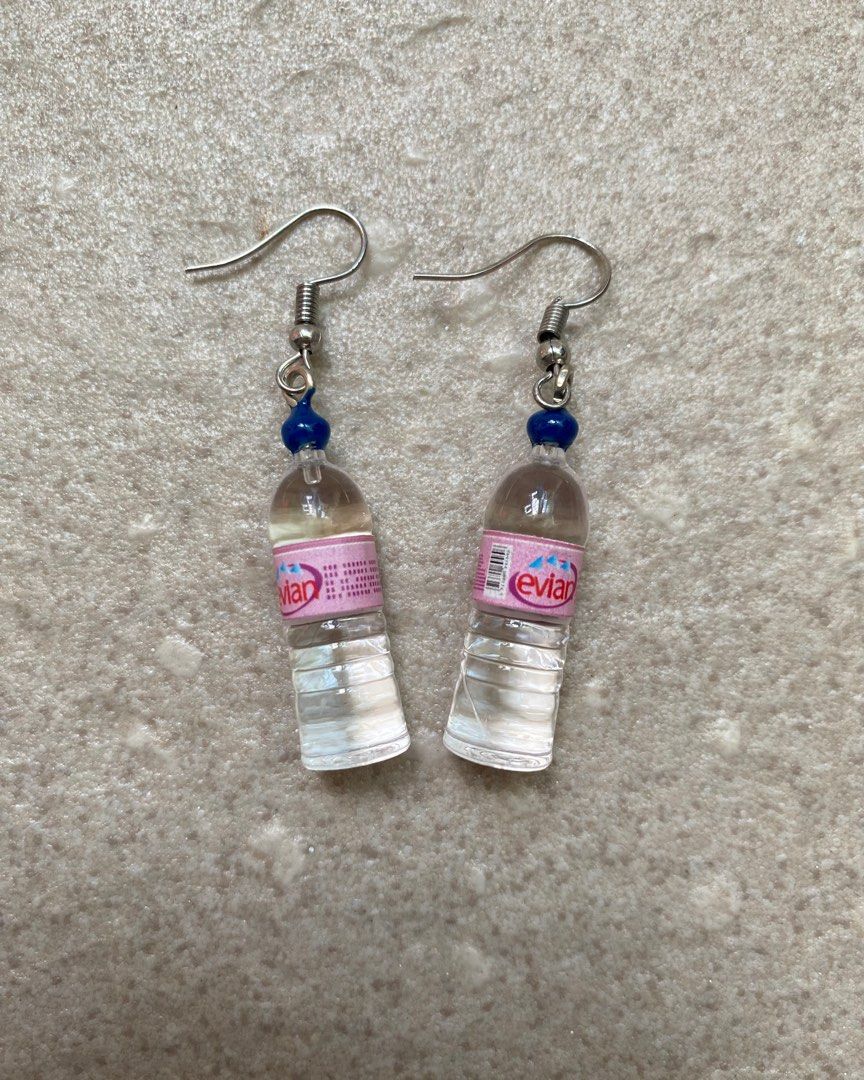 Evian bottle earrings hotsell