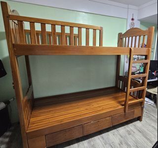 Solid Mahogany Double Deck Bed Frame 6.5ft×6ftx3ft