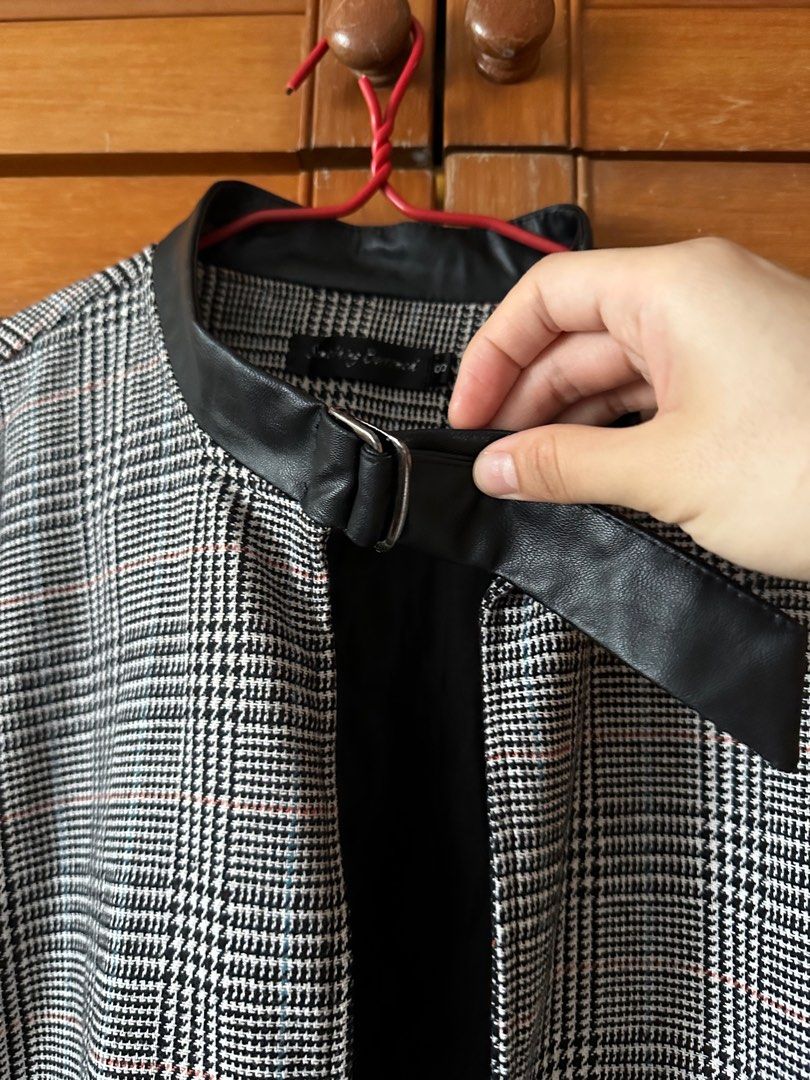 Something Borrowed Outer (Category: Coats, Jackets and Outerwear) located in Singapore. Submitted by rararasputin (Listing ID 1301674682, Image 3). Description: Fits up to EU36. Selling cos don't reach for it much. A bit of marks on PU leather part but not obvious. Price incl mailing.