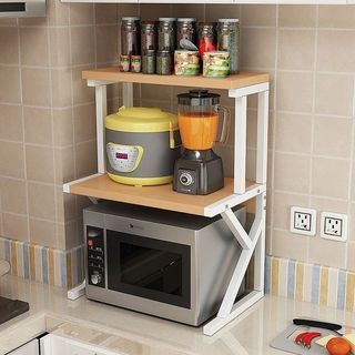 Two Layer Microwave Oven Kitchen Organizer
