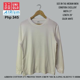 UNIQLO AIRISM COTTON UV PROTECTION CREW NECK LONG SLEEVE T-SHIRT