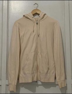 UNIQLO CREAM COLOR JACKET FULL ZIPPED WITH HOOD