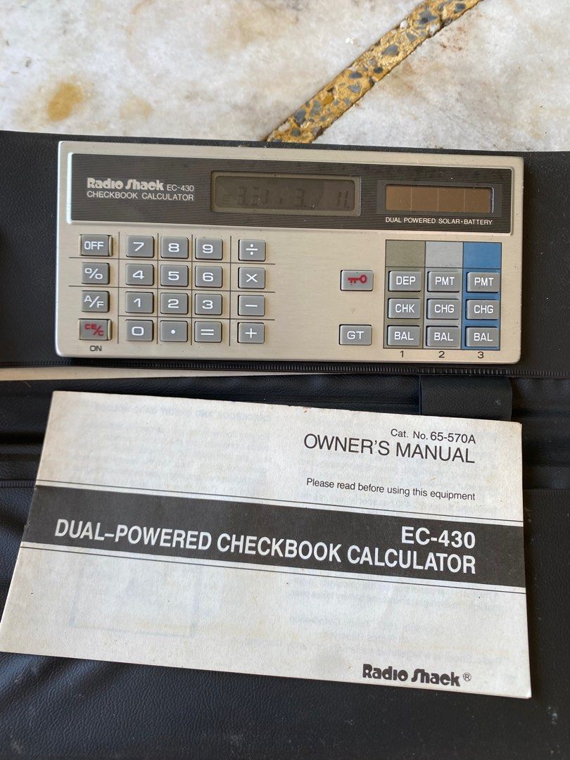 Vintage 90s radio shack calculator checkbook, Hobbies & Toys