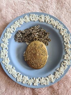 Vintage Bird and Flower Locket Necklace