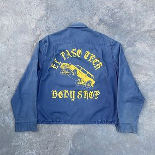 Vintage El Paso Tech Body Shop Zip Up Work Wear Jacket Boxy Crop fit