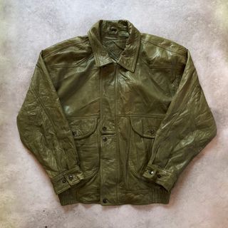Vintage Nonchalant Moss green leather jacket