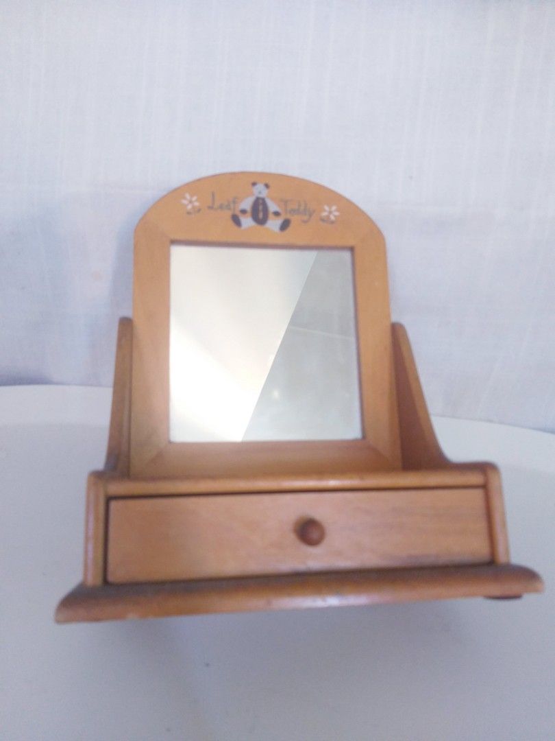 Vintage small desktop mirror (Category: Mirrors) located in Cavite. Submitted by wishie_collects (Listing ID 1301689817, Image 2). Description: vintage table top small mirror with drawer cute vintage mirror.