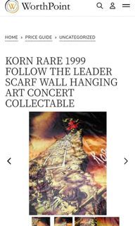 Vtg 1999 Rare Korn Follow The Leader Wall Hanging Scarf