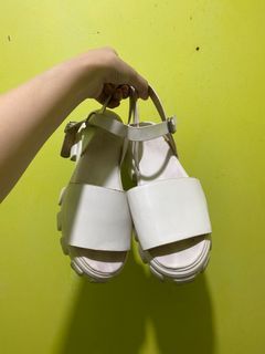 White wedge sandals
