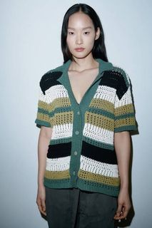 Zara Crochet Oversized Cardigan top