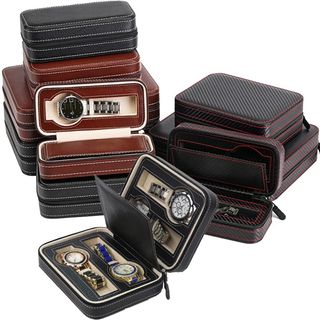 2,4,6,8,10,12 Slots Portable Watch Box Zippered Watch Display Storage Travel Watch Collector Case for Business Trips and Gift64212191362179110