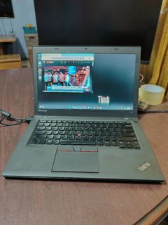 -2 Battery Thinkpad Intel Core i5 upto 2.60ghz
 8gb ram upto 16gb max
128gb ssd
 14inch  led HD malinaw 3D Dual speakers loud Dolby DTS Audio 
builtin webcam 
Wifi plus Bluetooth 
Windows 10 and ms Office installed