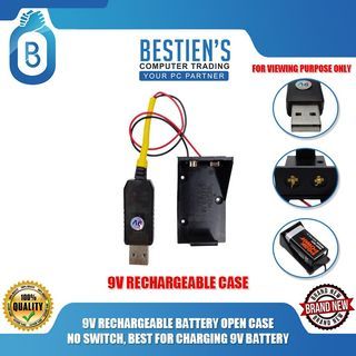9V RECHARGEABLE BATTERY OPEN CASE NO SWITCH, BEST FOR CHARGING 9V BATTERY