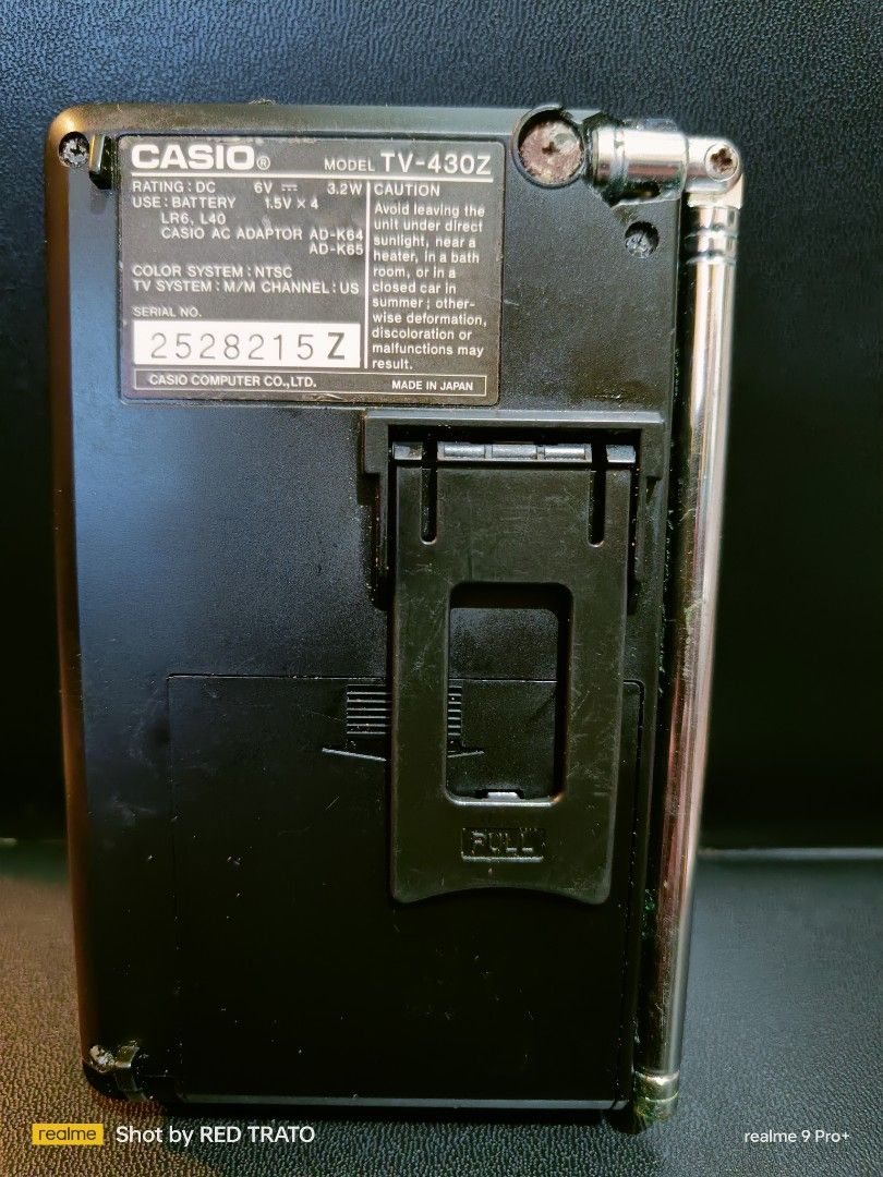 💯 Vintage CASIO TV-430 (Category: TV) located in General Mariano Alvarez. Submitted by randzwurkz85264 (Listing ID 1301980868, Image 3). Description: Working. Green screen ( Hindi ako marunong magkalikot).