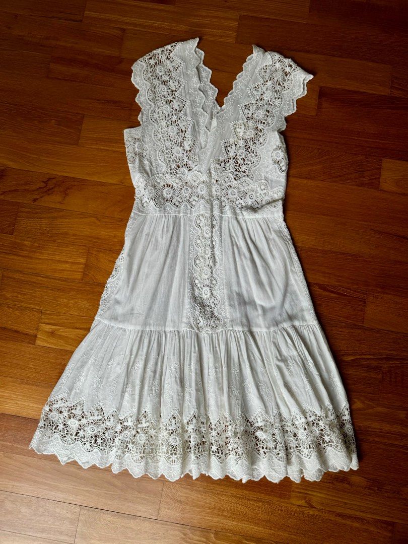 chinese dress ladies Alexa / Mini off white lace dress with spaghetti straps