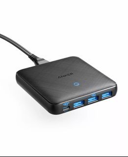 Anker PowerPort Atom III 65W 4 Port PIQ 3.0 & GaN Fast Charger Adapter Slim Wall Charger USB C Port