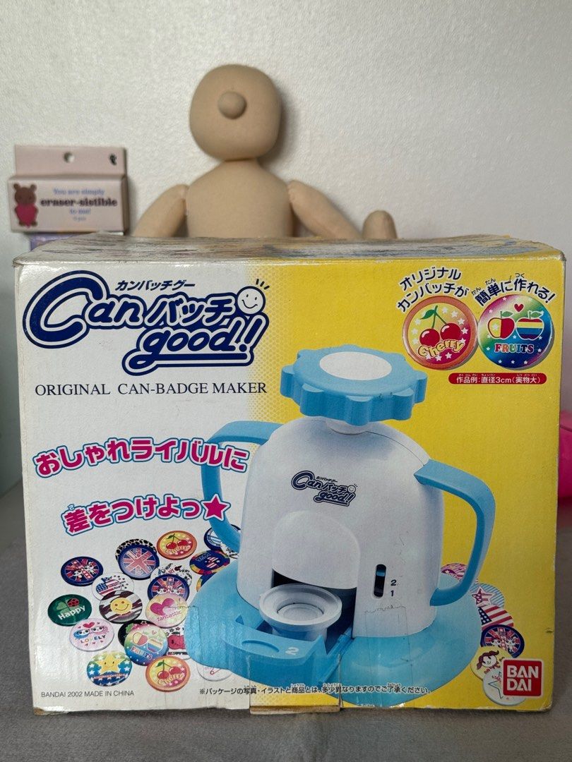BANDAI Can good (Category: Craft Supplies & Tools) located in Valenzuela. Submitted by fairythrift (Listing ID 1301879570, Image 1). Description: Can good Original Can-badge maker Inclusion: ✔️ badge maker machine ✔️ box and manual Missing: Yung mga badge na pang gawa po ang missing Like new condition pa po yung machine .