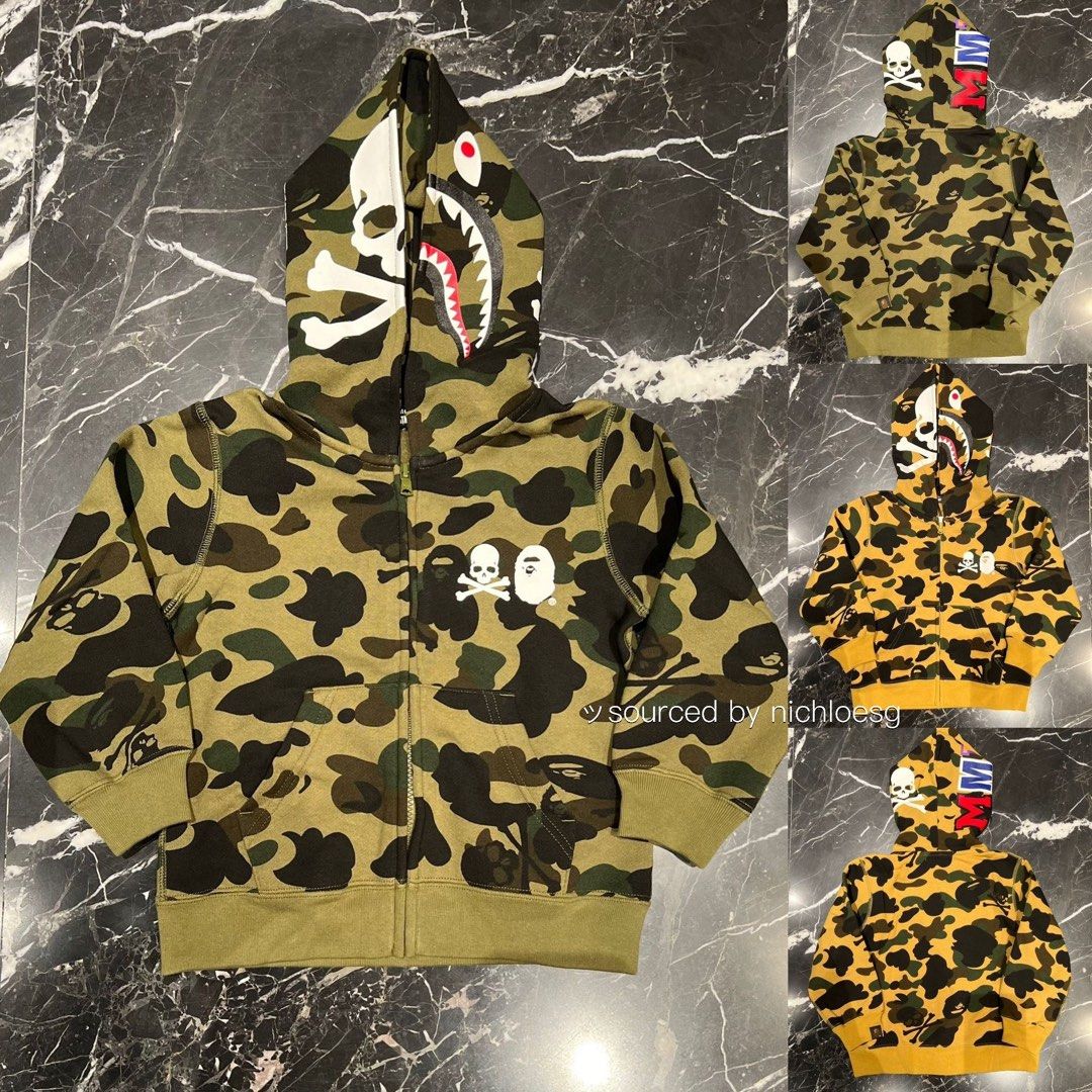 BAPE X MASTERMIND JAPAN MMJ 1ST CAMO SHARK ZIP HOODIE