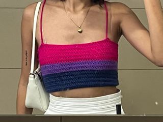 Pride Bi Flag Crochet Crop Tube Top