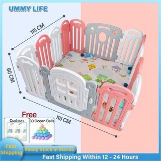 Big Baby Folding Playpen 14 panels (High Quality) with Free Mat Playfence