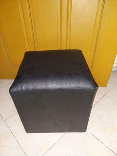 Black ottoman stools leather finish uratex foam