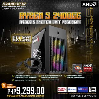 ✨BRANDNEW GAMING SYSTEM UNIT AMD RYZEN 5 2400GE 8GB RAM 240GB SSD STORAGE✨