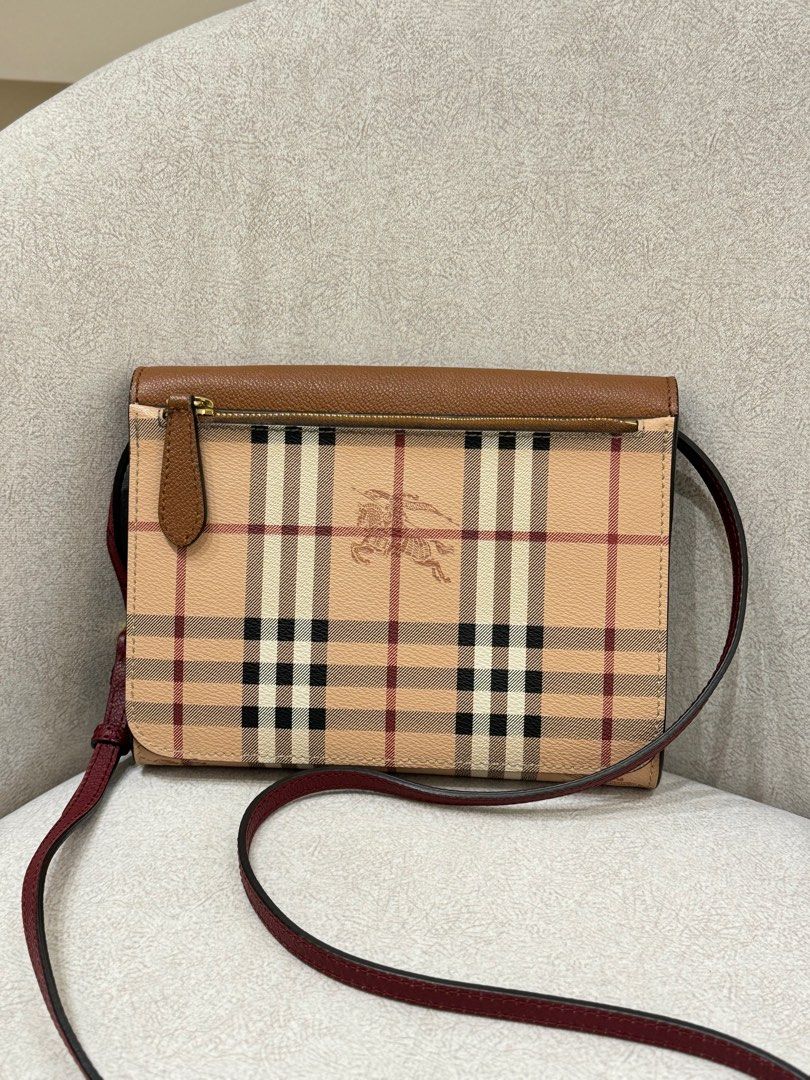 BURBERRY HAYMARKET CHECK IN NOVA CANVAS SMALL LOXLEY CROSSBODY BAG IN BRIGHT TOFFEE Luxury Bags Wallets on Carousell