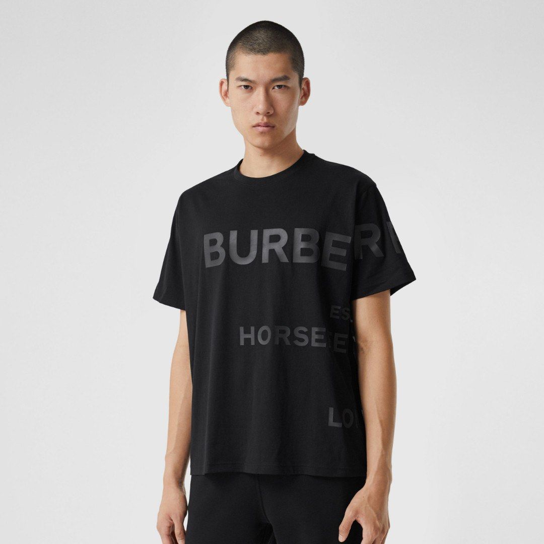 BURBERRY HORSEFERRY PRINT COTTON OVERSIZED T-SHIRT, Men's Fashion
