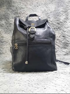 By Paloma Picasso Black Leather Backpack Bag