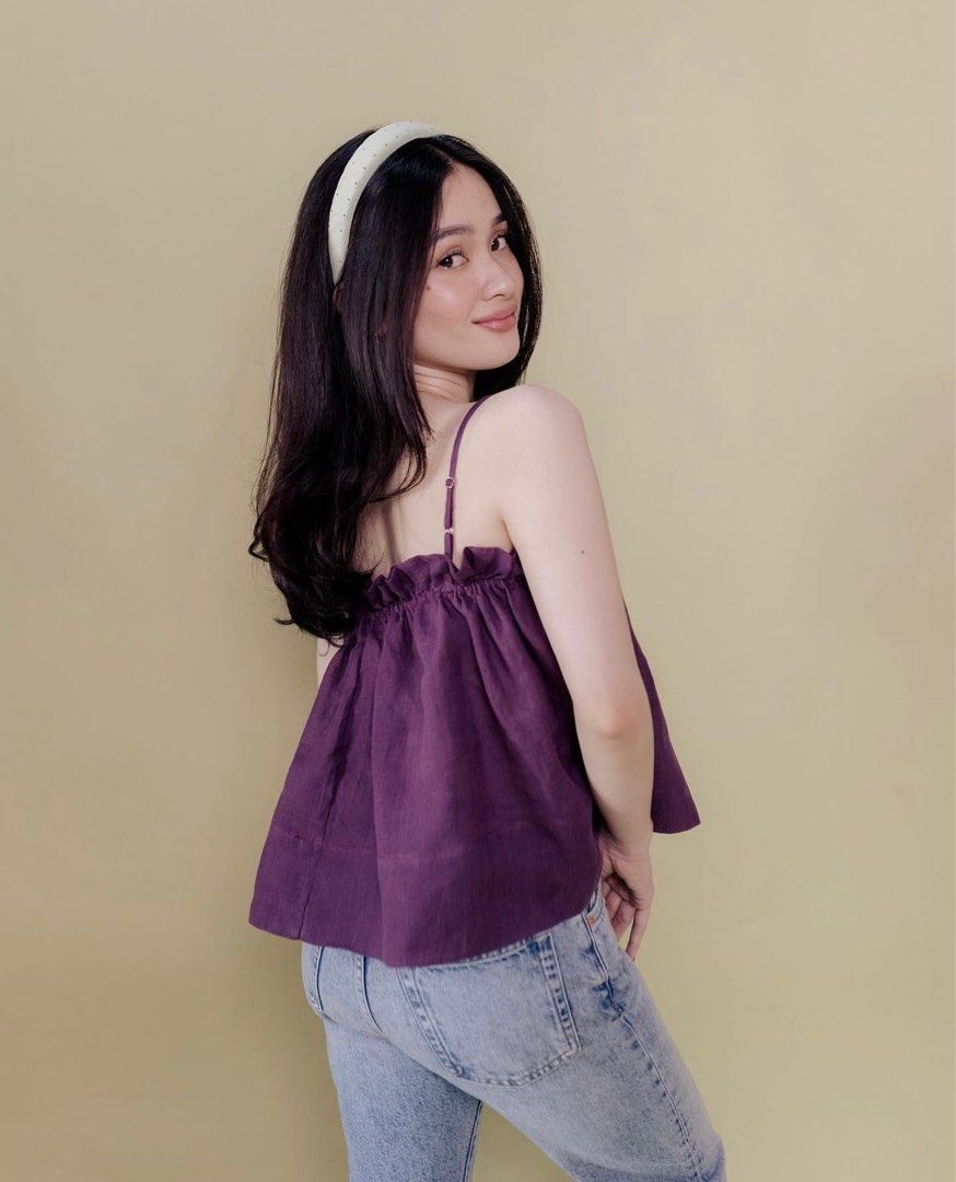 Callelily Linen Top - Plum (Category: Blouses) located in Laoag. Submitted by fleuri (Listing ID 1301964513, Image 1). Description: Original price is ₱1000 .