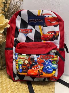 Cars red large backpack with sidepocket