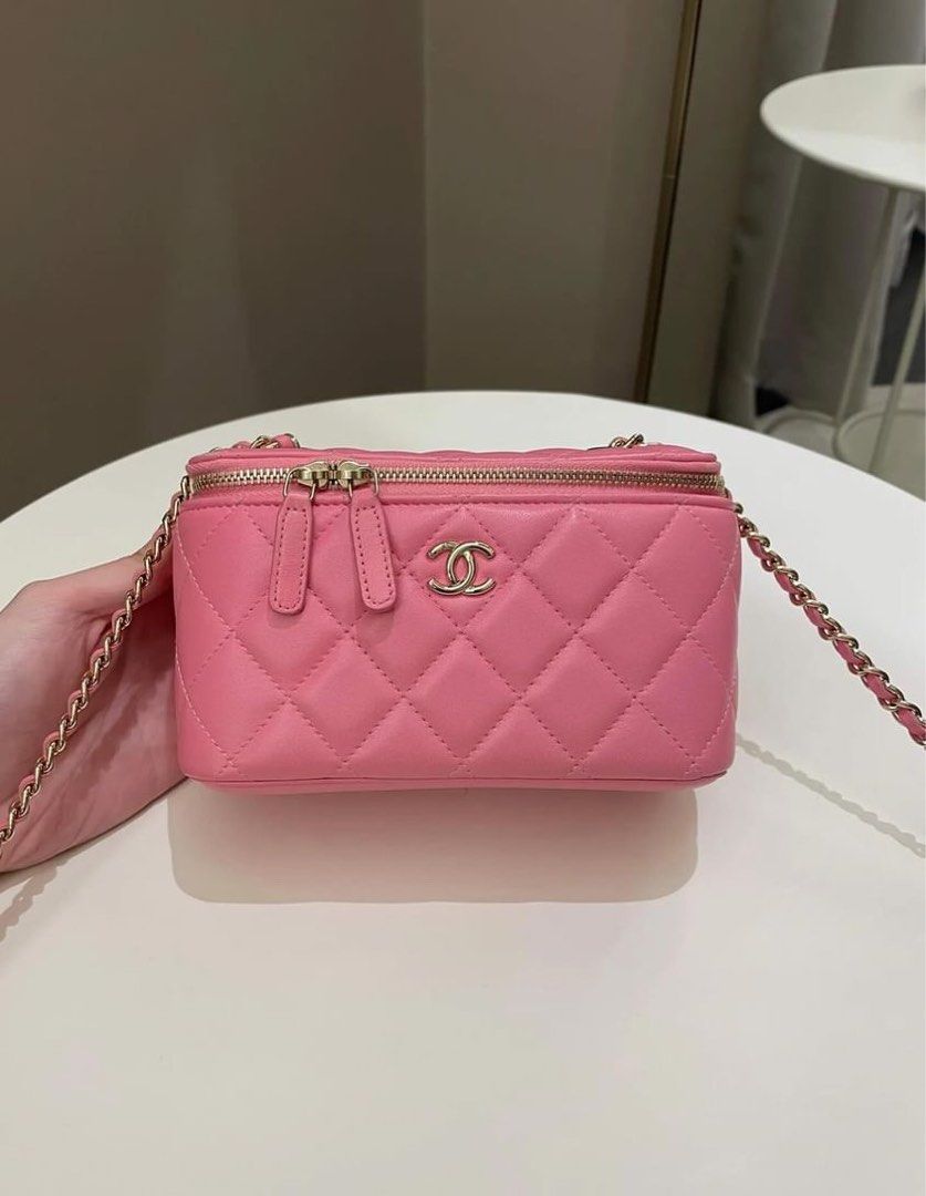 Chanel Vanity Bag (Different Designs) (Category: Luxury Bags & Wallets) located in Manila. Submitted by cldluxefinds (Listing ID 1302000645, Image 2). Description: Chanel White / Pink / Black Caviar Chain Vanity Bag Price: Php 170,000 Here are the other designs of the vanity bag 100% original No issues One size Good for cosmetics and jewelry storage Pre-order COD / Bank Deposit / Layaway We accept item requests 📦.