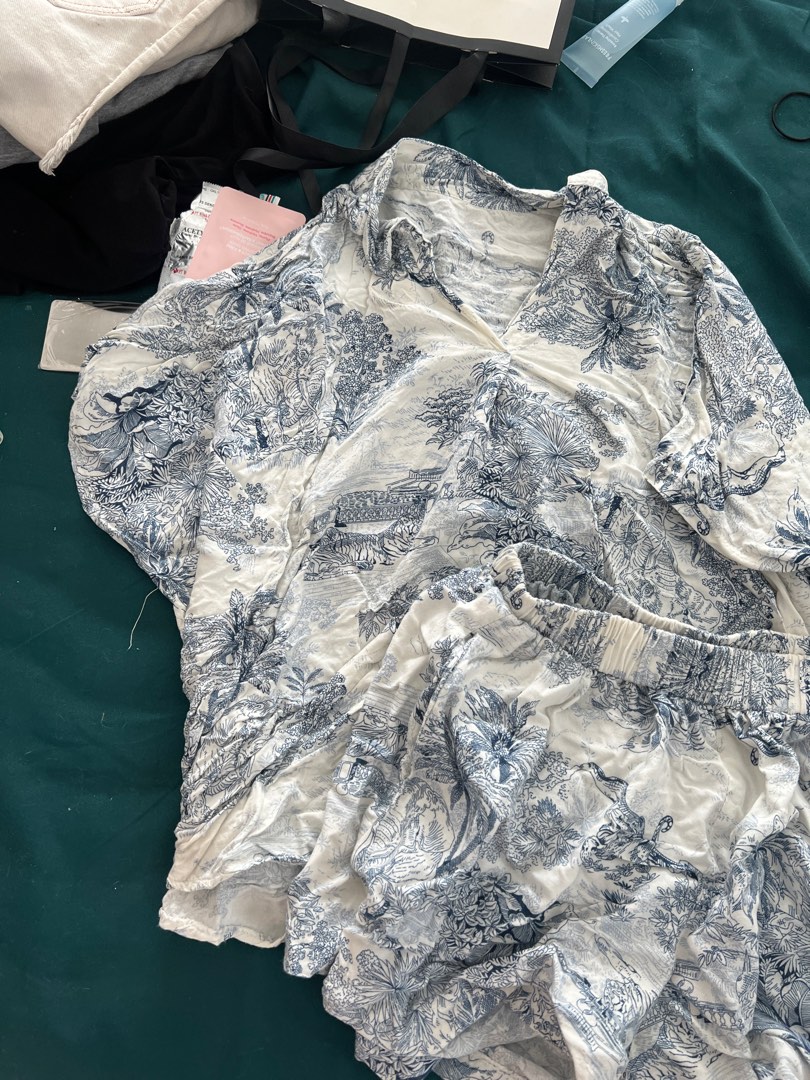 Christian dior lookalike toile de jouy patterned piyama pajamas baju