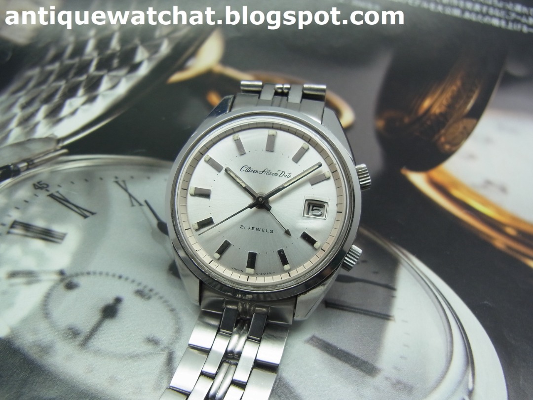 CITIZEN ALARM DATE 21 JEWELS HAND WINDING 1972 s