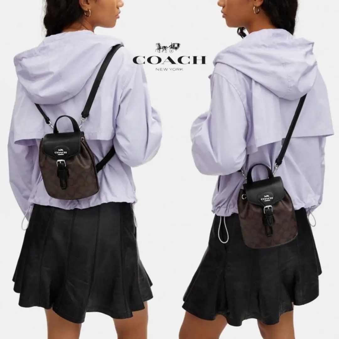 coach amelia backpack Saddle Bag in Military Green  Chic Boutique Consignments Soft pebble leather Inside zip pocket Snap closure fabric lining Top handle with 1 1/2 drop Adjustable straps convert bag to a crossbody bag from a backpack 6 1/4 (L) x 7 1/2 (H) x 3 1/2 (W) Style No. COACH CL408 SV/BRIGHT YELLOW $119