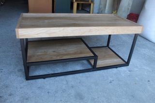 Coffee Table with Steel Frame and Shelves 🇯🇵