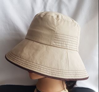 Cream with brown-lining Bucket Hat