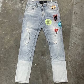 DOLCE & GABBANA PEACE AND LOVE SKINNY JEANS