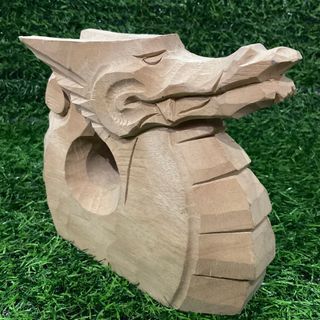 Dragon Wood Hand Carved Sculpture Artwork with Engrave Signature Markings 6” x 5” x 2.5” inches - P750.00