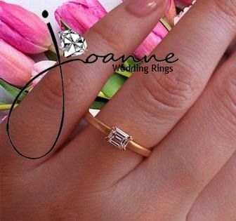 Engagement Ring / Emerald cut ring / Solitaire Ring / Yellow Gold Engagement Ring / Promise Ring / SALE SALE / LIMITED OFFER