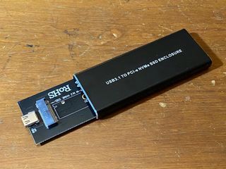 External SSD enclosure (NVMe + USB-C 10gbps)
