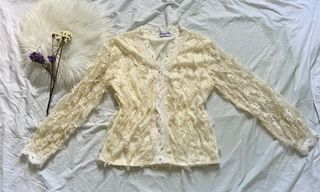 Feathered lace blouse