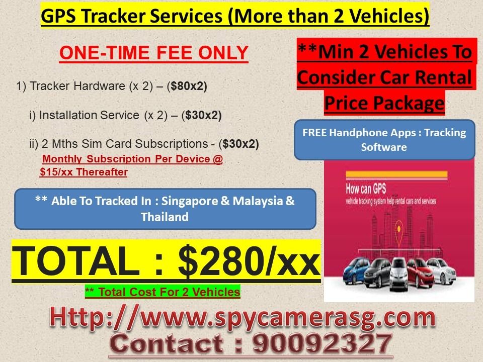 Fleet Car Tracker (Category: Navigation & Displays) located in Singapore. Submitted by mikemarkky78mike (Listing ID 1302006421, Image 1). Description: Contact me On Mobile Number On Pictures Shown Contact 90092327 Prices quoted on pictures Contact me for fleet or car rental company on GPS tracker for their vehicle We have motorcycle installation if needed. .