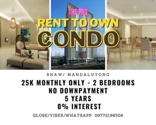 For Sale Condo 2BR in Mandaluyong 25K Monthly RFO Ready RENT TO OWN MOVEIN PIONEER WOODLANDS 5% DP BONI EDSA SHANGRILA SM MEGAMALL MRT BGC MAKATI