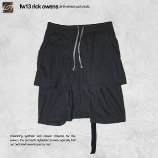 FW13 Rick Owens Plinth Skirted Pod Shorts