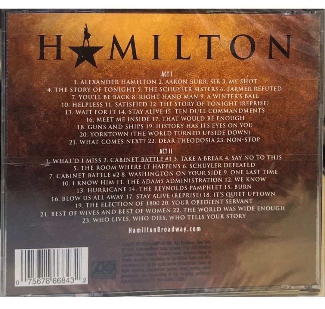 HAMILTON AN AMERICAN MUSICAL ORIGINAL BROADWAY CAST RECORDING 2CD Hobbies Toys Music Media CDs DVDs on Carousell